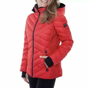 Nautica Puffer Hooded Red Coat Women’s Size L